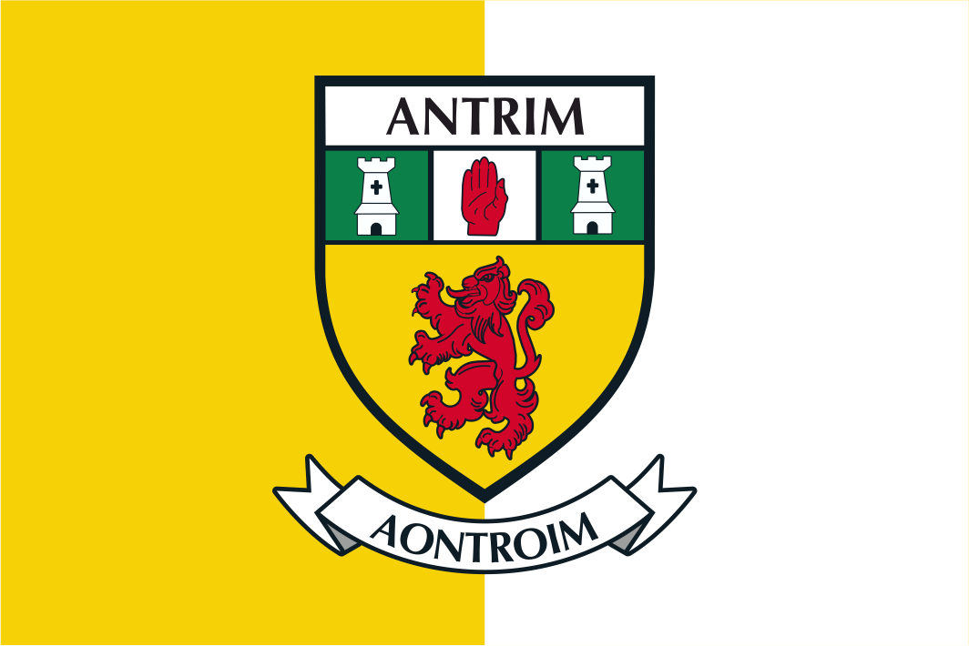 Antrim County Crest Handwaver-Flagge