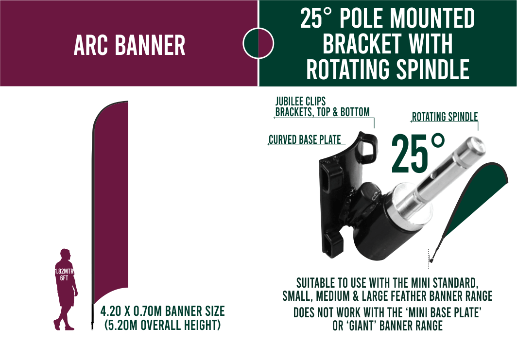 Large 4m Custom Feather Banner Package – Banner, Pole & Base