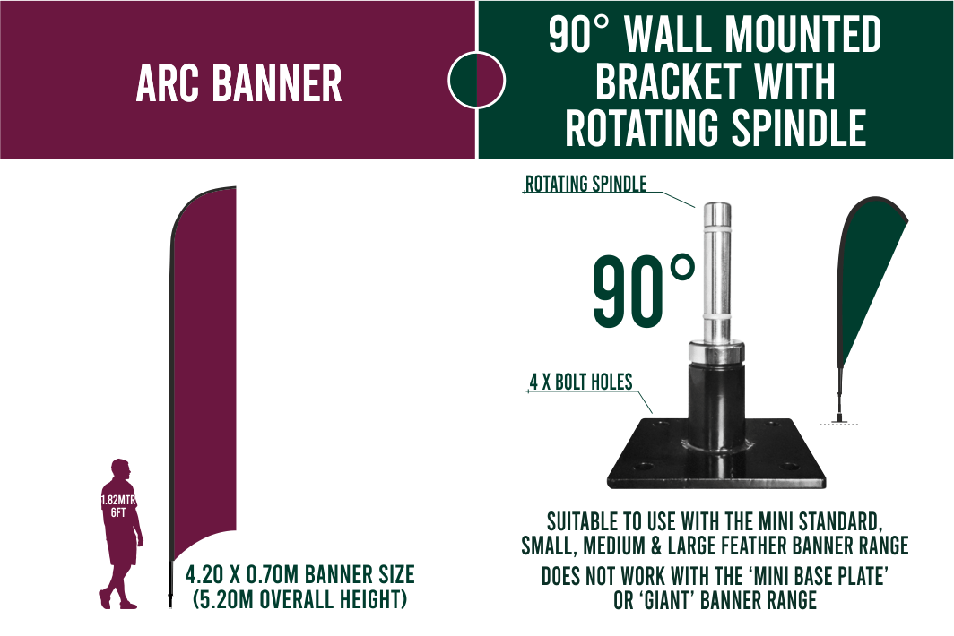 Large 4m Custom Feather Banner Package – Banner, Pole & Base