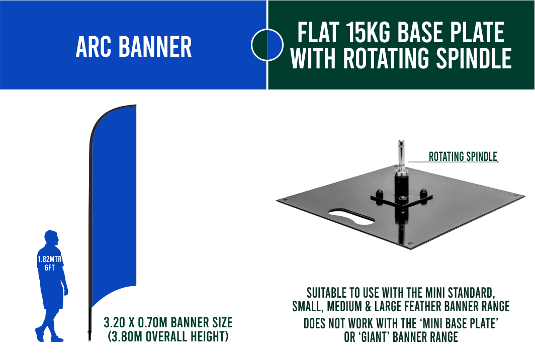 Medium 3m Custom Feather Banner Package – Banner, Pole & Base