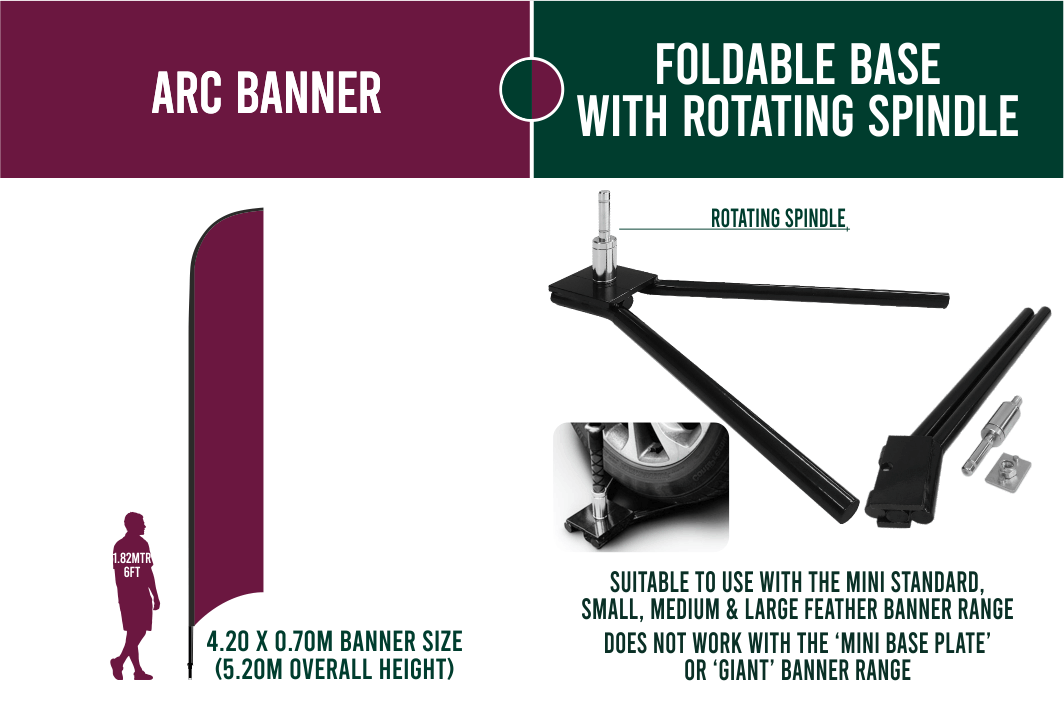 Large 4m Custom Feather Banner Package – Banner, Pole & Base