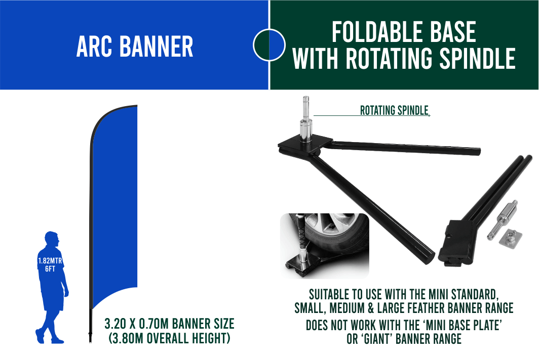 Medium 3m Custom Feather Banner Package – Banner, Pole & Base