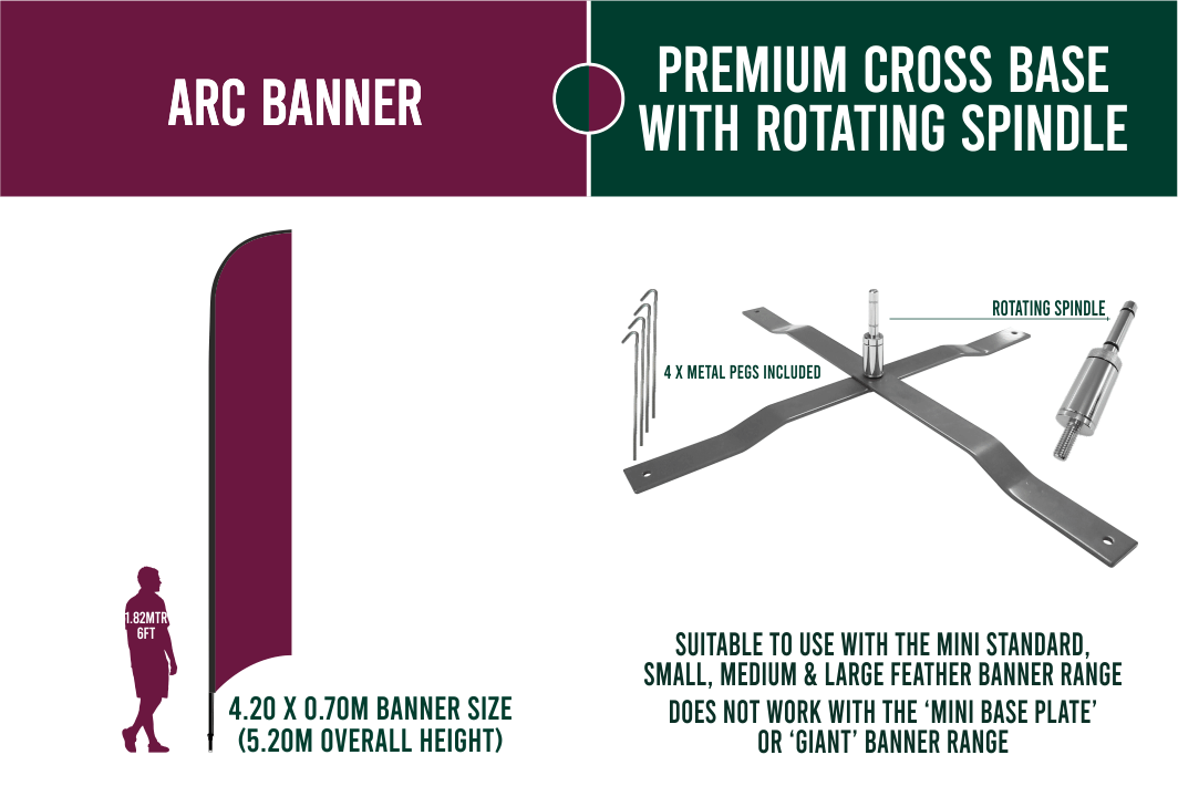 Large 4m Custom Feather Banner Package – Banner, Pole & Base