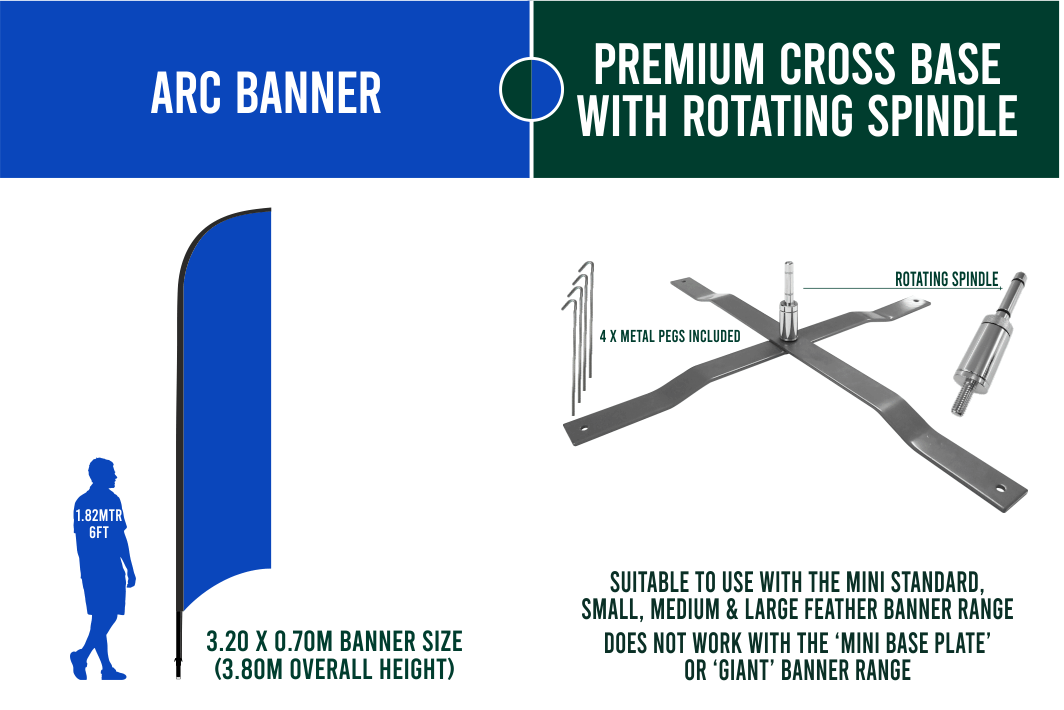 Medium 3m Custom Feather Banner Package – Banner, Pole & Base