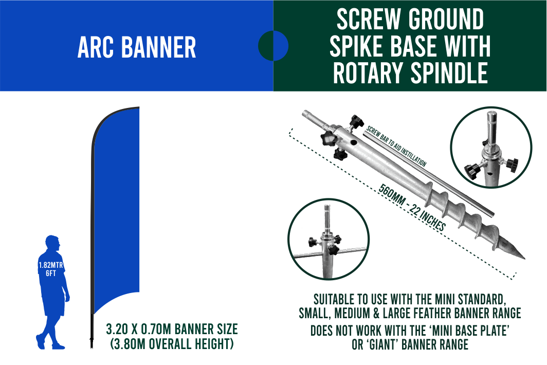 Medium 3m Custom Feather Banner Package – Banner, Pole & Base