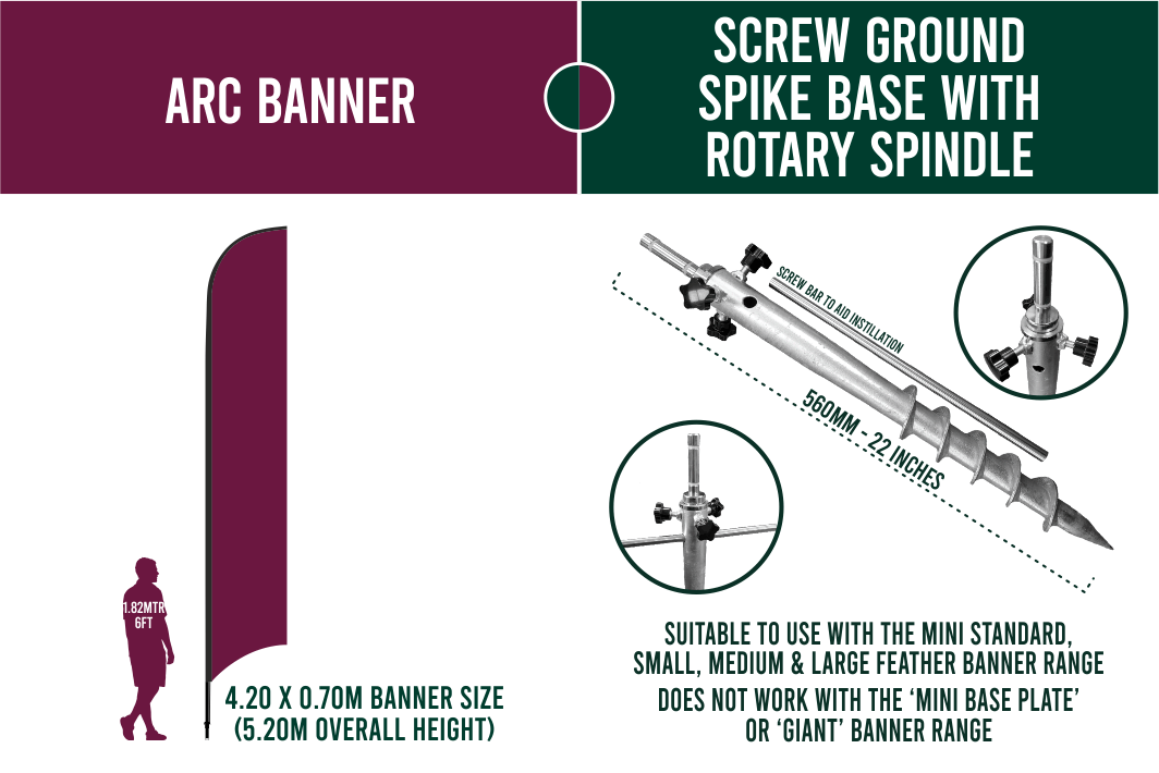 Large 4m Custom Feather Banner Package – Banner, Pole & Base