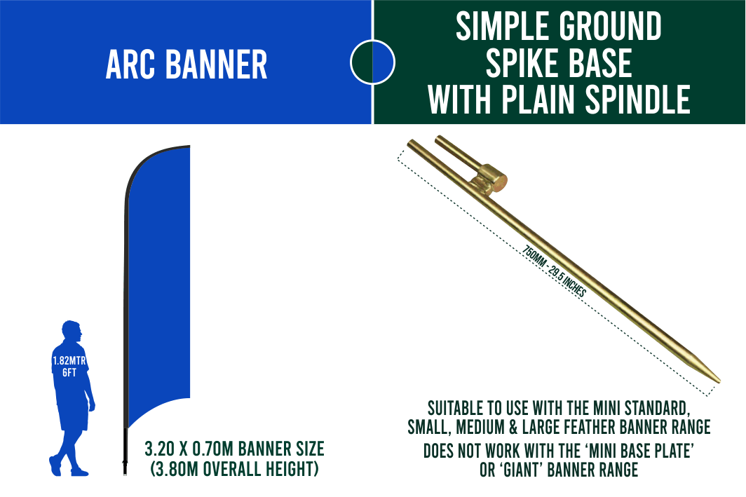 Medium 3m Custom Feather Banner Package – Banner, Pole & Base