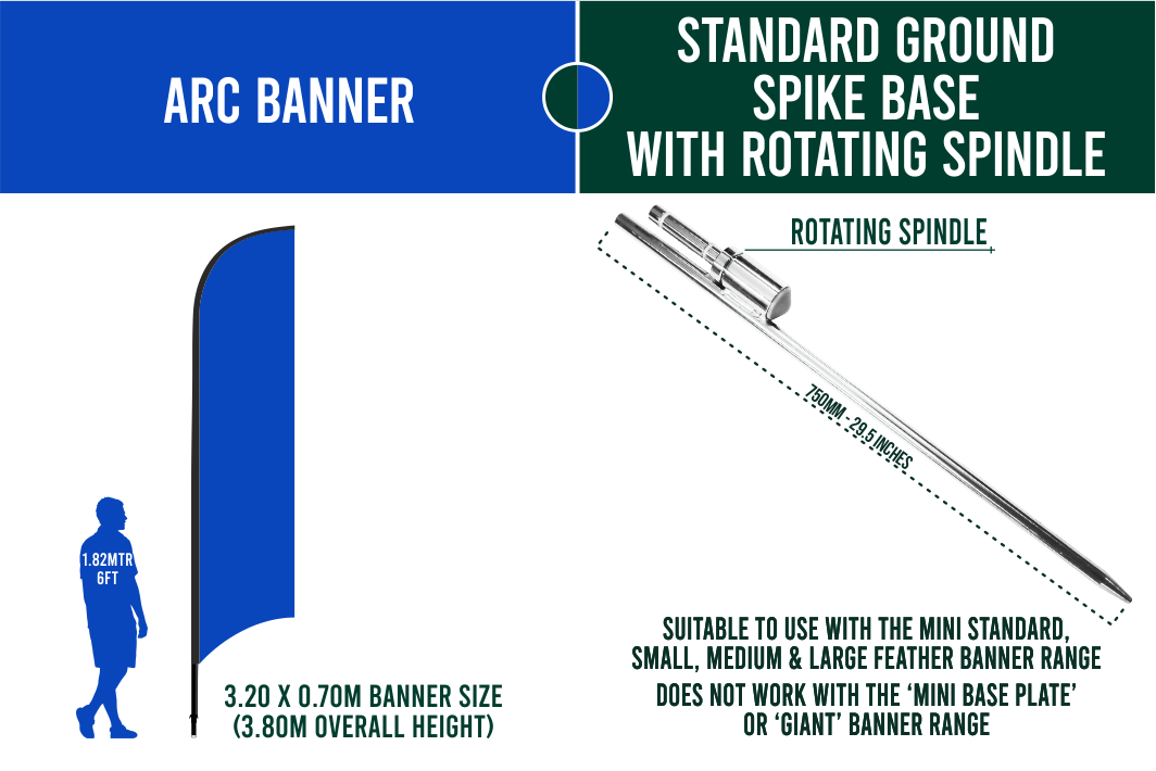 Medium 3m Custom Feather Banner Package – Banner, Pole & Base