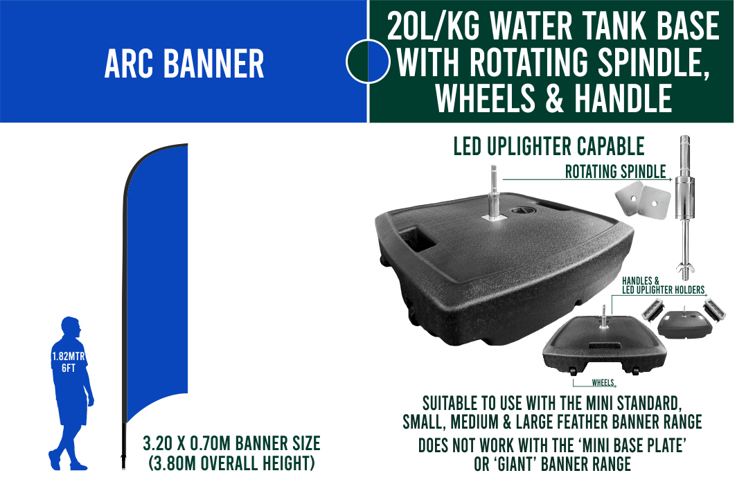 Medium 3m Custom Feather Banner Package – Banner, Pole & Base