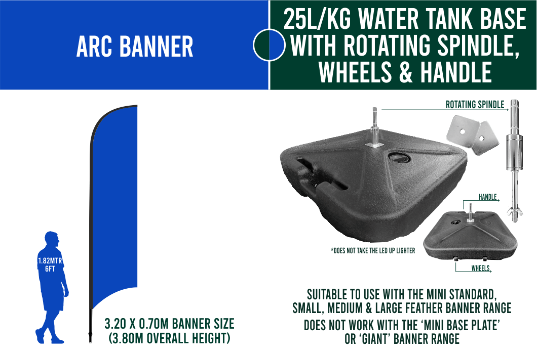 Medium 3m Custom Feather Banner Package – Banner, Pole & Base
