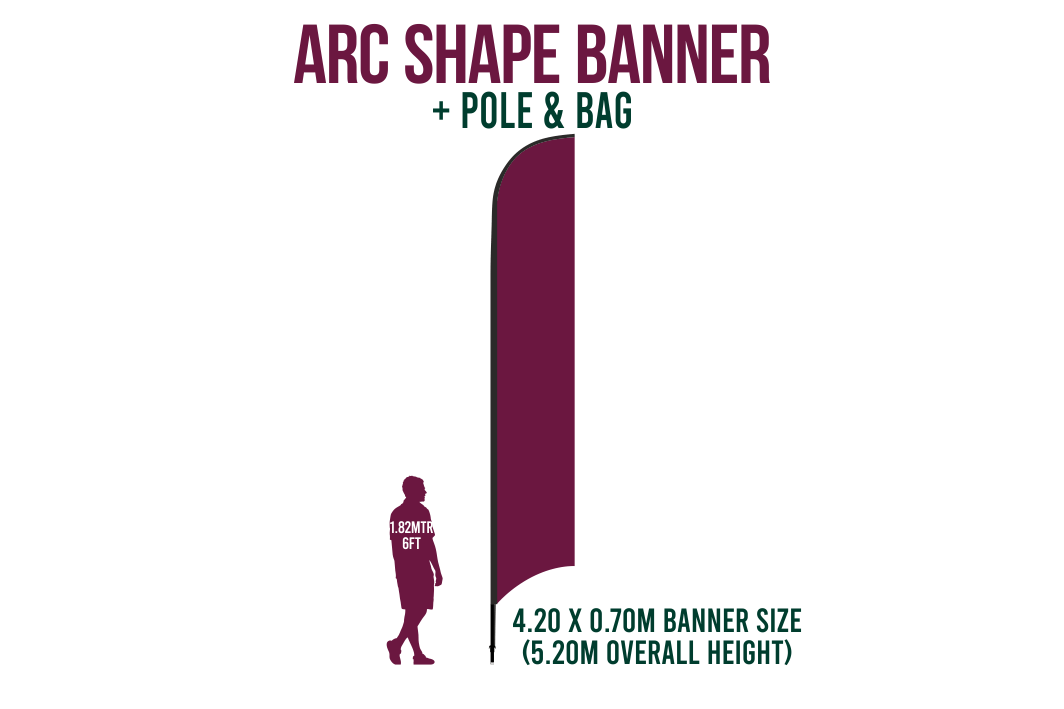 Large 4m Custom Feather Banner Package – Banner, Pole & Base