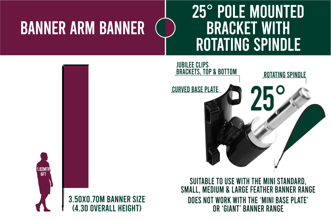 Large 4m Custom Feather Banner Package – Banner, Pole & Base
