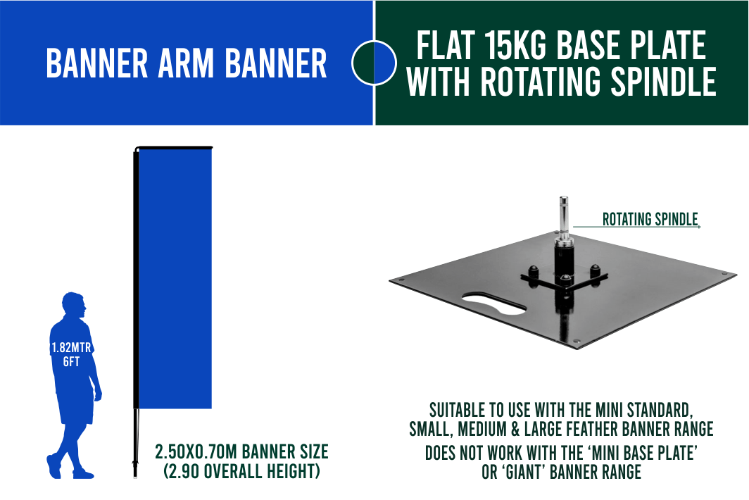 Medium 3m Custom Feather Banner Package – Banner, Pole & Base