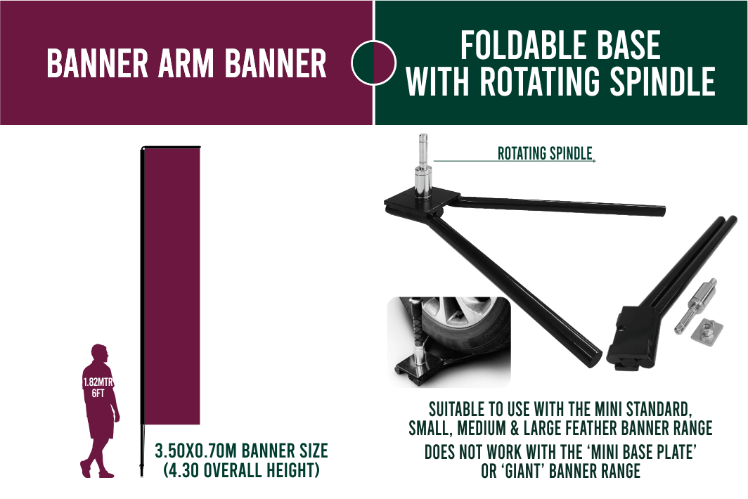 Large 4m Custom Feather Banner Package – Banner, Pole & Base