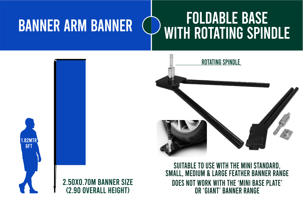 Medium 3m Custom Feather Banner Package – Banner, Pole & Base