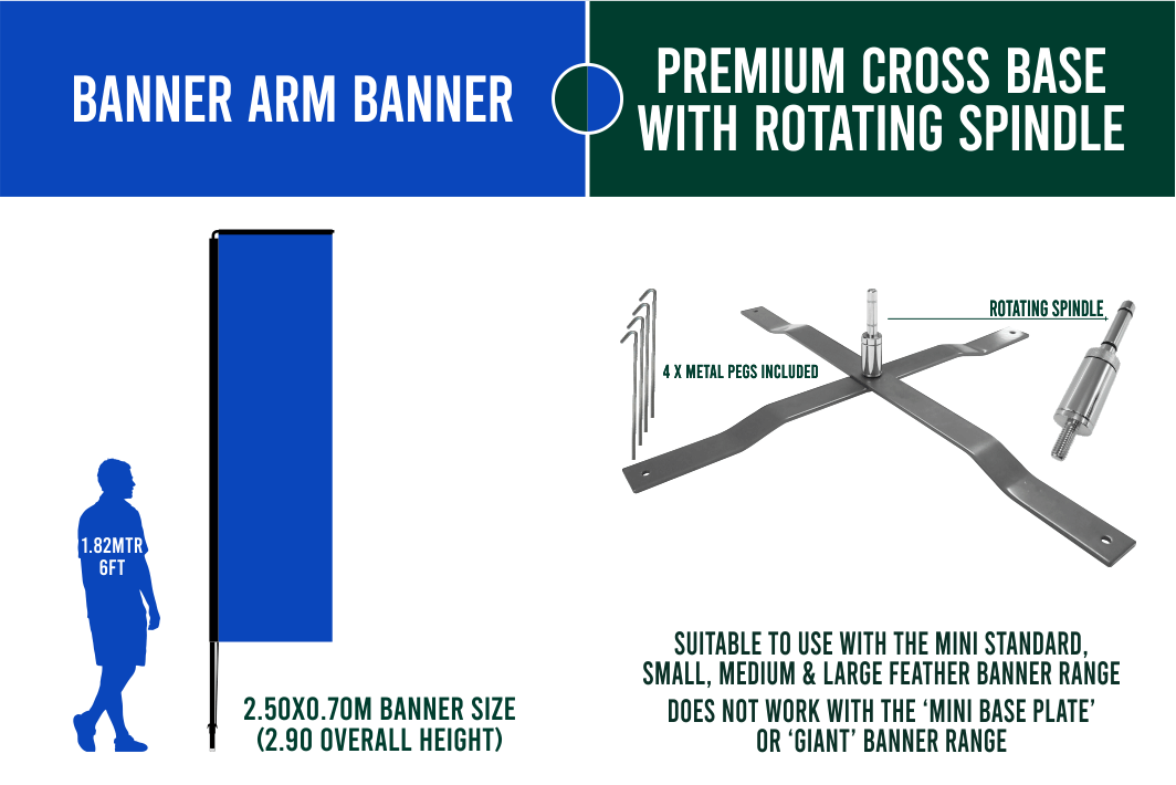 Medium 3m Custom Feather Banner Package – Banner, Pole & Base