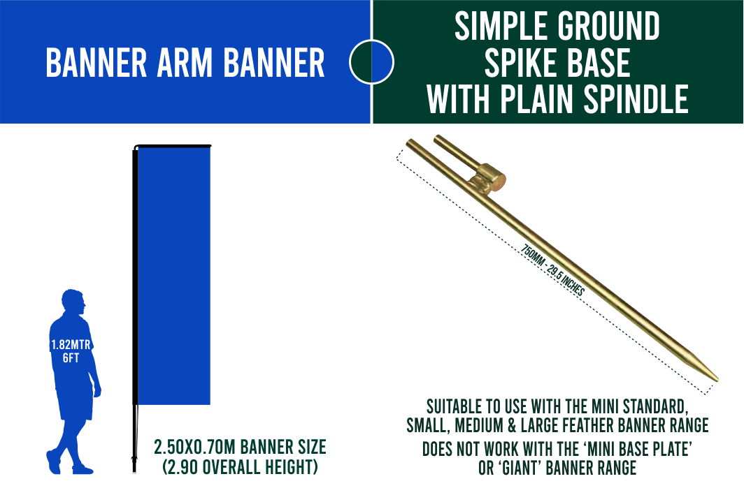 Medium 3m Custom Feather Banner Package – Banner, Pole & Base
