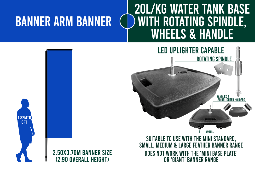 Medium 3m Custom Feather Banner Package – Banner, Pole & Base