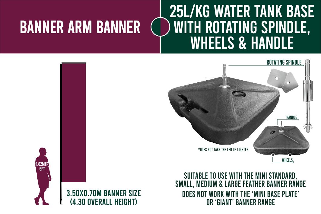 Large 4m Custom Feather Banner Package – Banner, Pole & Base