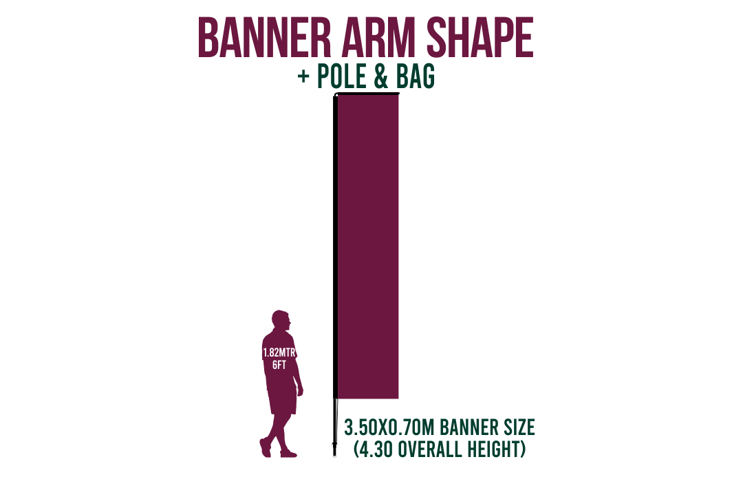 Large 4m Custom Feather Banner Package – Banner, Pole & Base