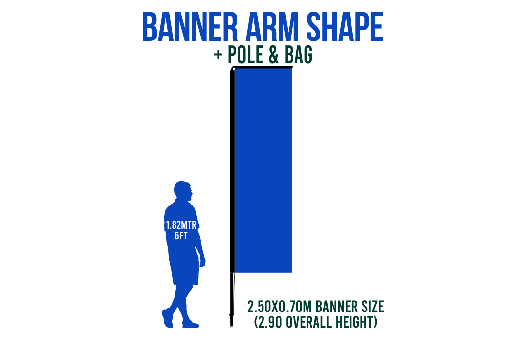 Medium 3m Custom Feather Banner Package – Banner, Pole & Base