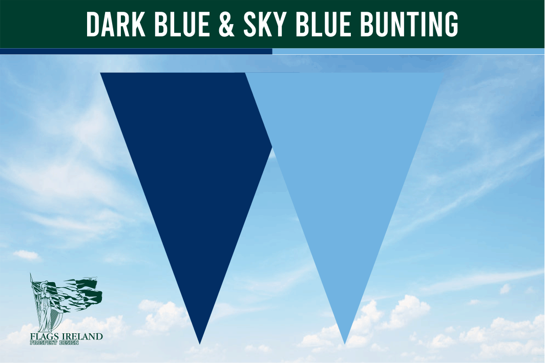 Wimpelkette in Blau (Dark Royal) und Himmelblau