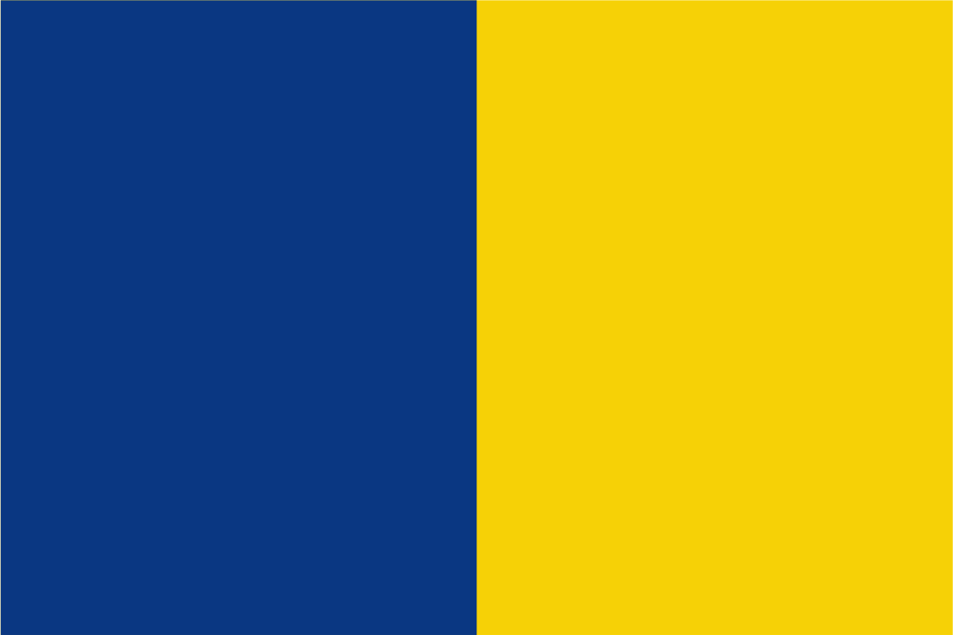 Blaue und goldgelbe Flagge