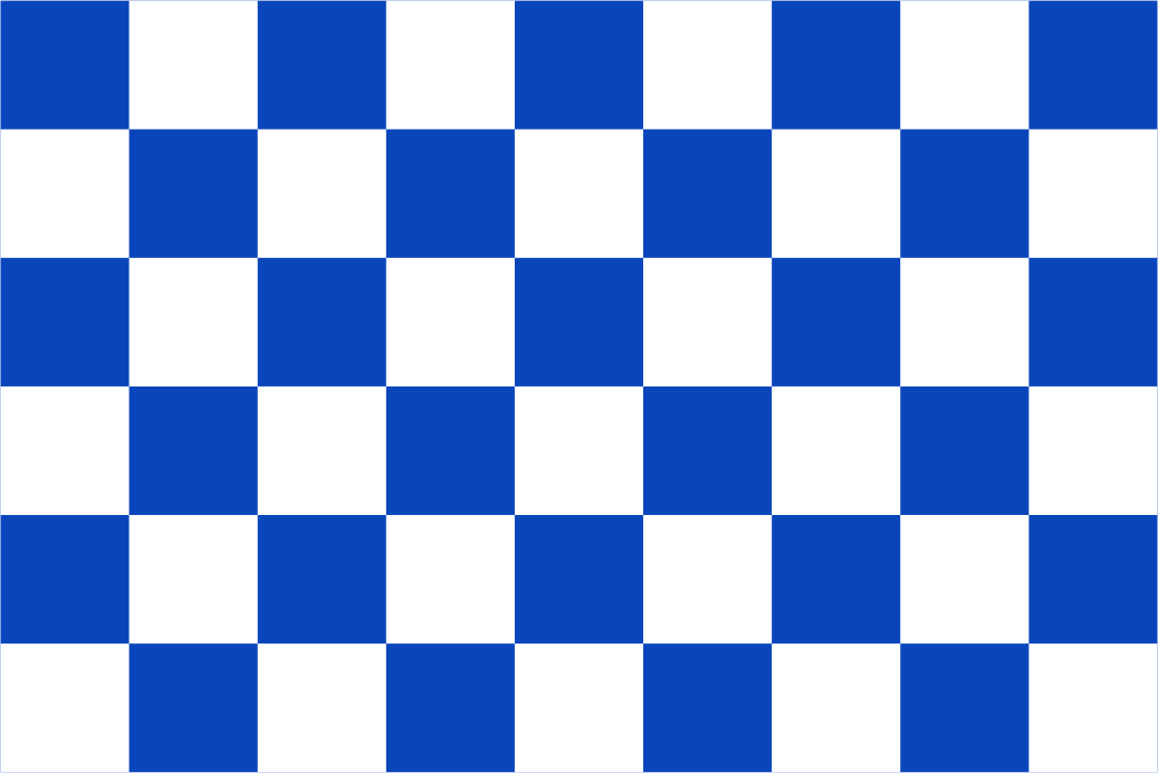 Blue(Patricks - County) and White Chequered Flag