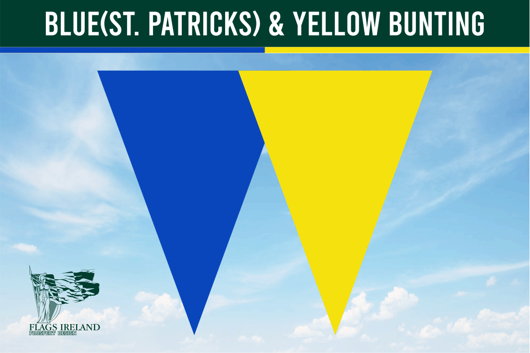 Estamenha de cor azul (St. Patrick's/County Blue) e amarela