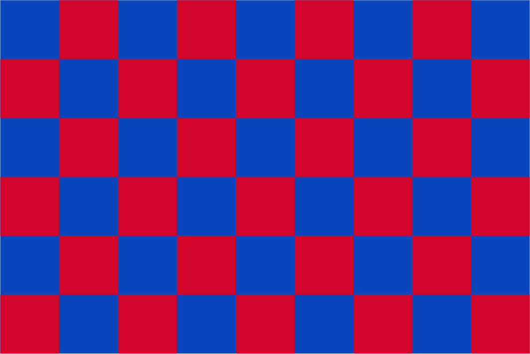 Bandeira quadriculada vermelha e branca