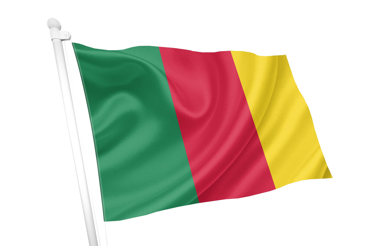 Bandeira de cor verde, vermelha e amarela dourada