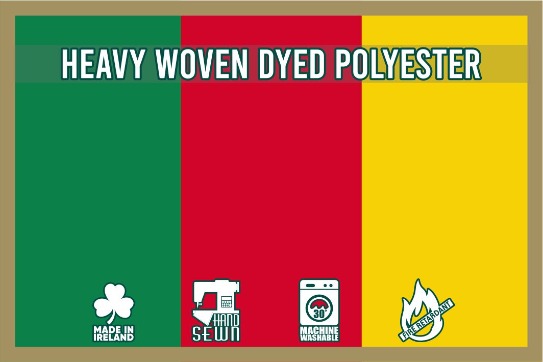 Bandeira de cor verde, vermelha e amarela dourada