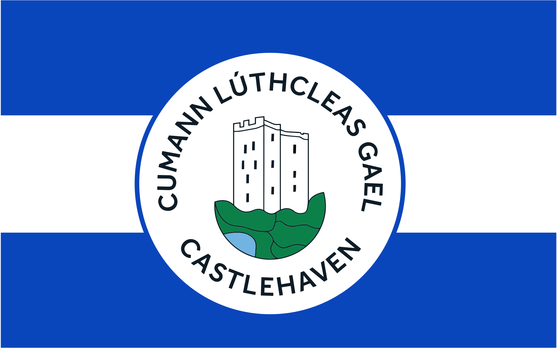 Castlehaven GAA Club Crested Striped Flag