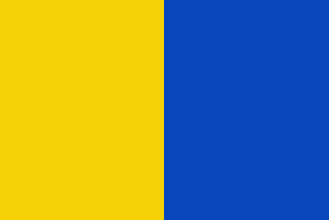 Golden Yellow & Blue Coloured Flag