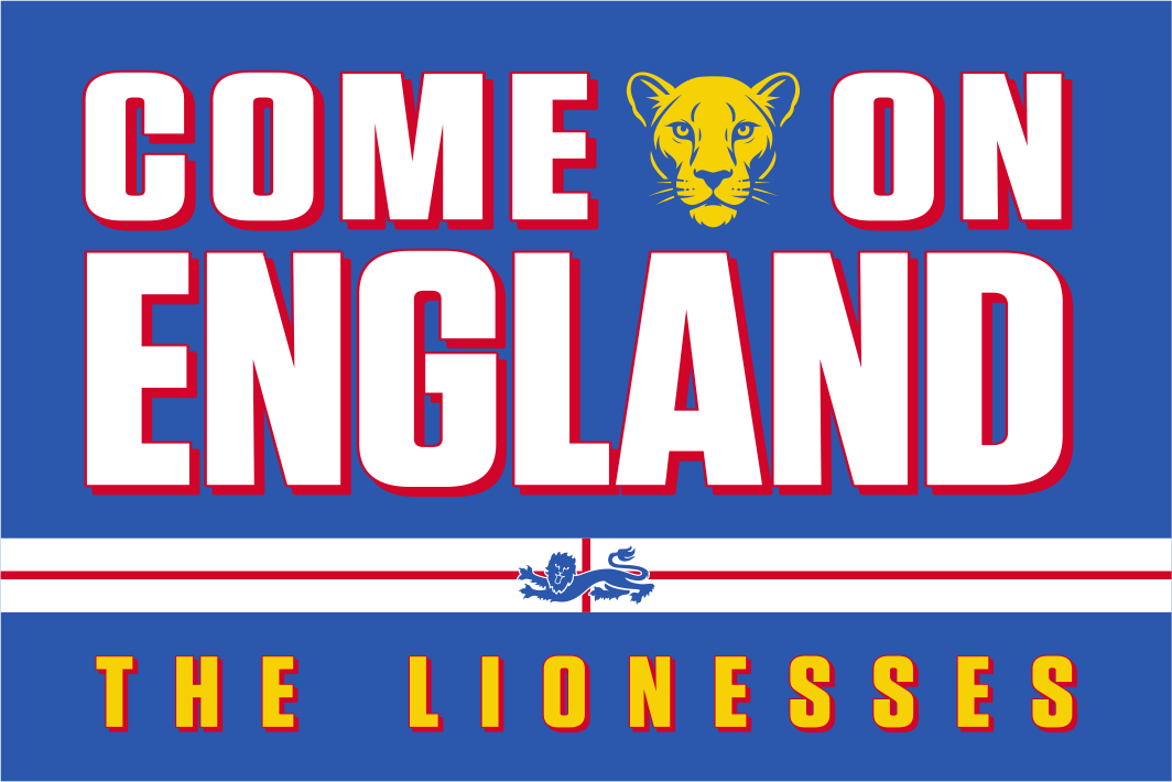 Come On England – The Lionesses Blue Team Flag