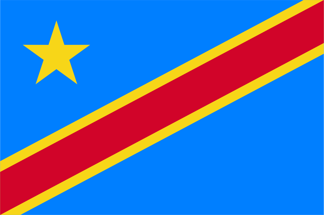 Congo, Democratic Republic of. (DRC) National Flag