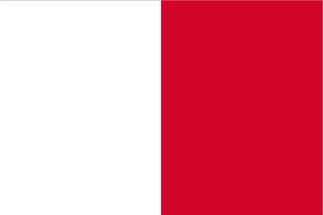 Bandeira de cor branca e vermelha