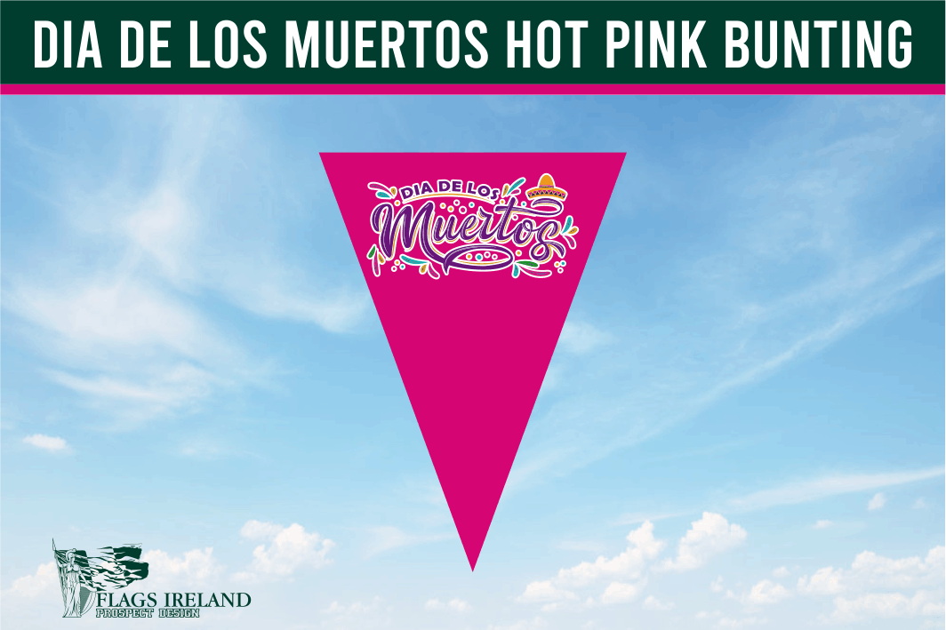 Dia de Muertos Bunting - Hot Pink