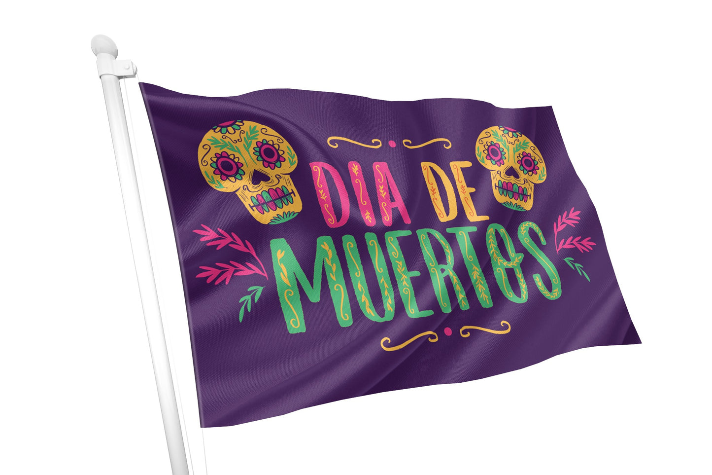 Día de Muertos Flag - Dark Purple Background
