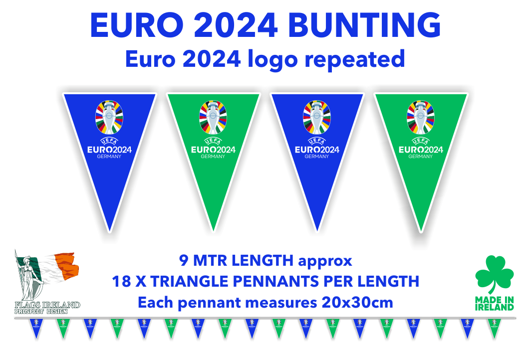 Euro 2024 Logo Bunting Flags Ireland, Prospect Design Flags Ireland