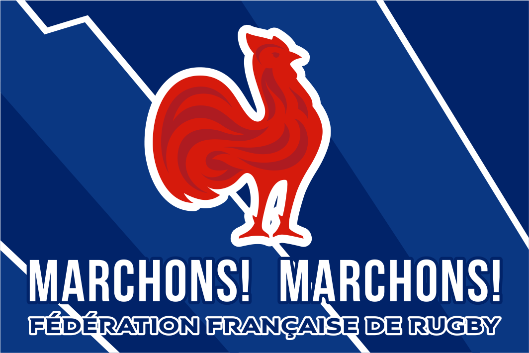 Frankreich-Rugby-Wappenflagge