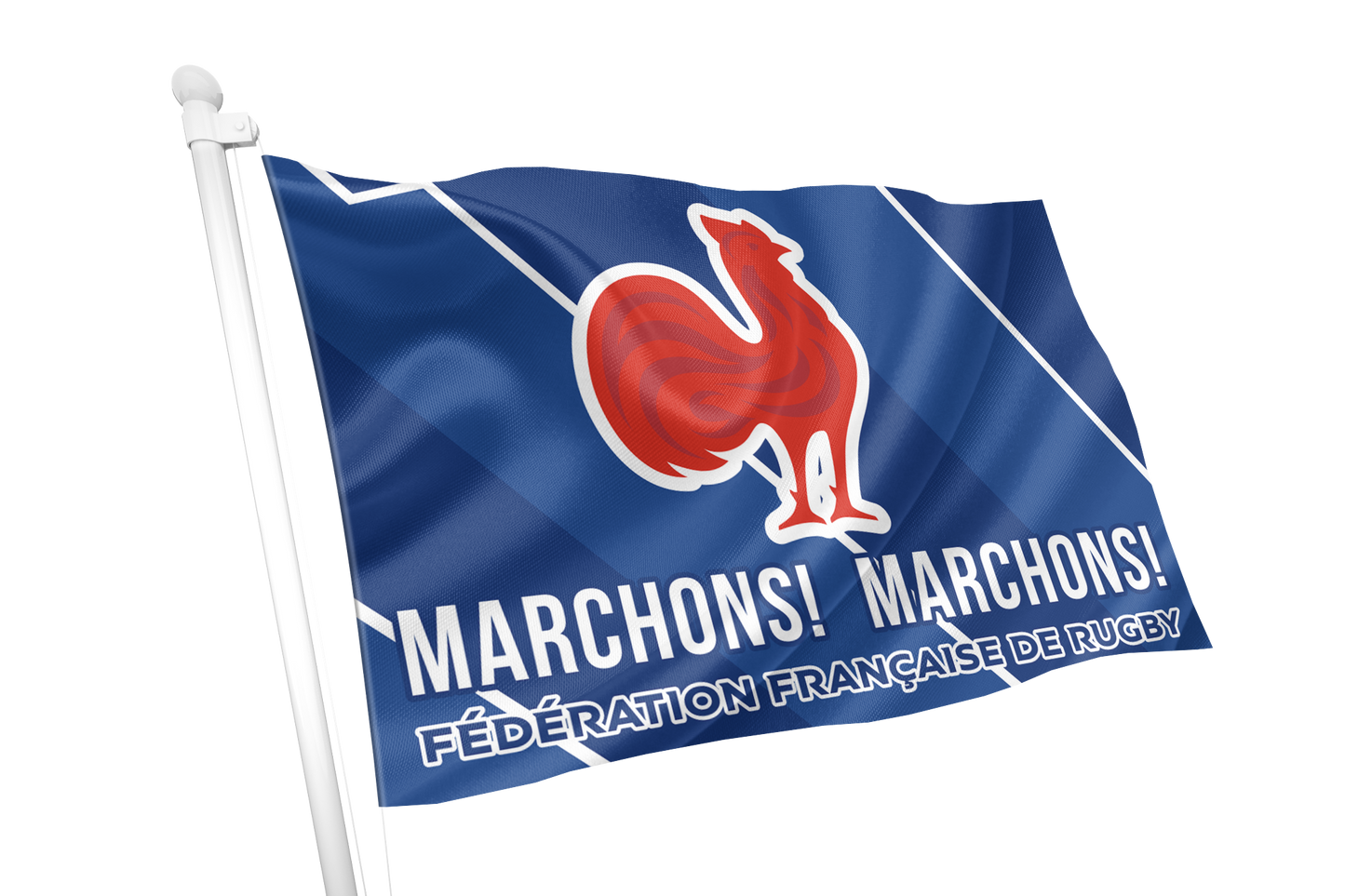 Frankreich-Rugby-Wappenflagge