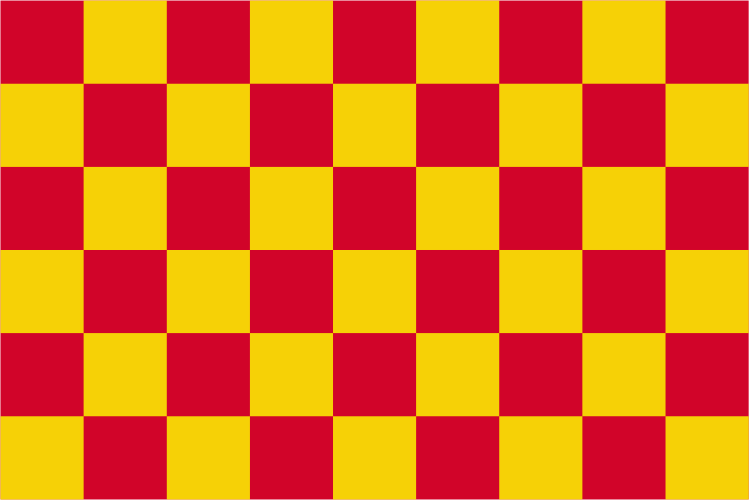 Golden Yellow & Red Chequered Handwaver Flag