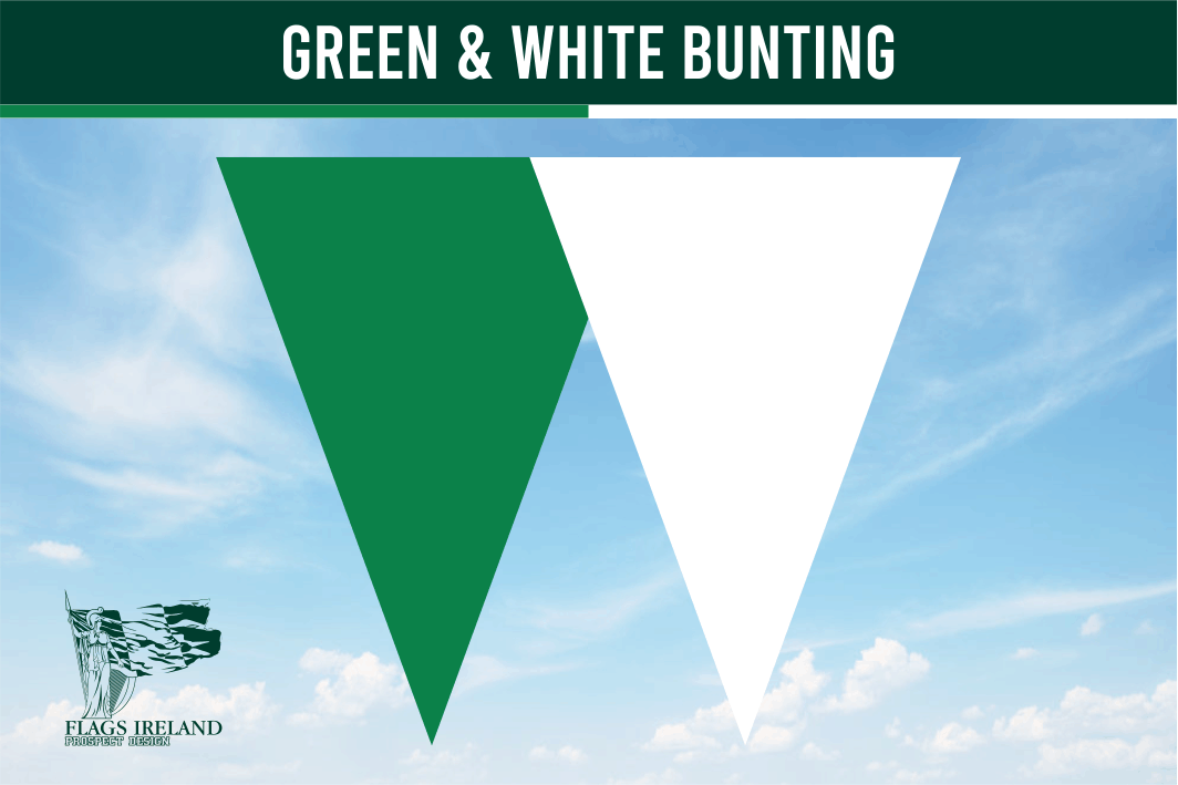 Green(National) & White Colour Bunting