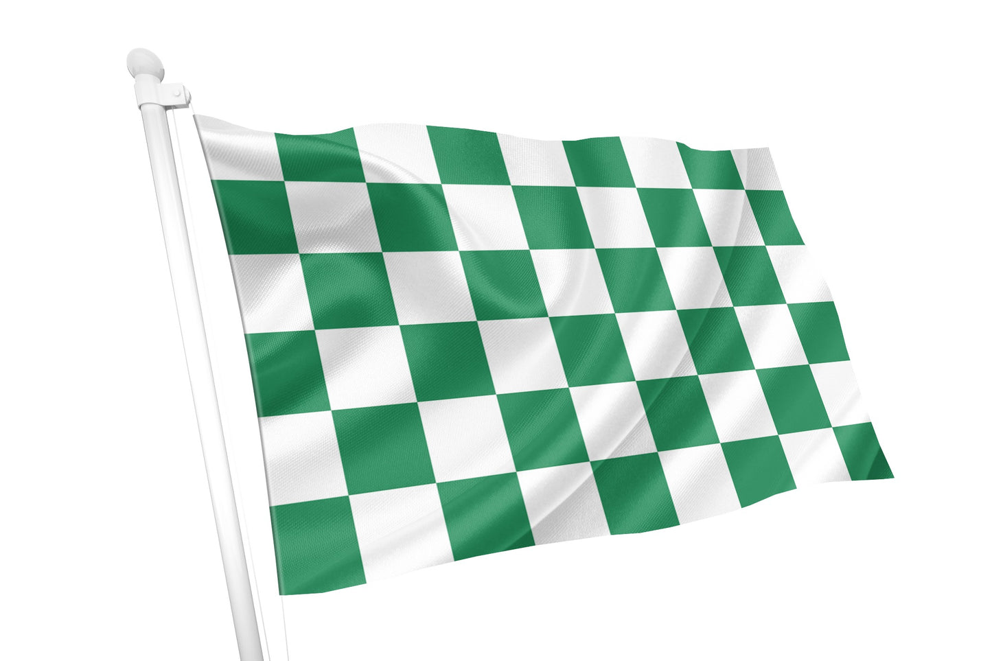 Bandeira quadriculada verde (nacional) e branca