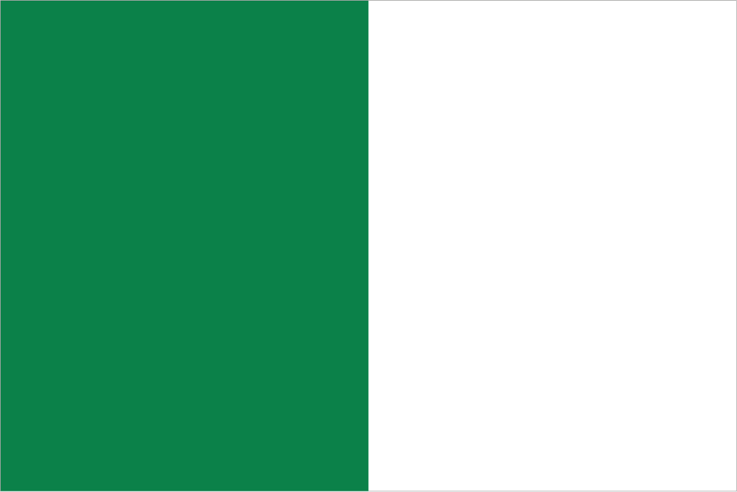 Green & White Handwaver Flag