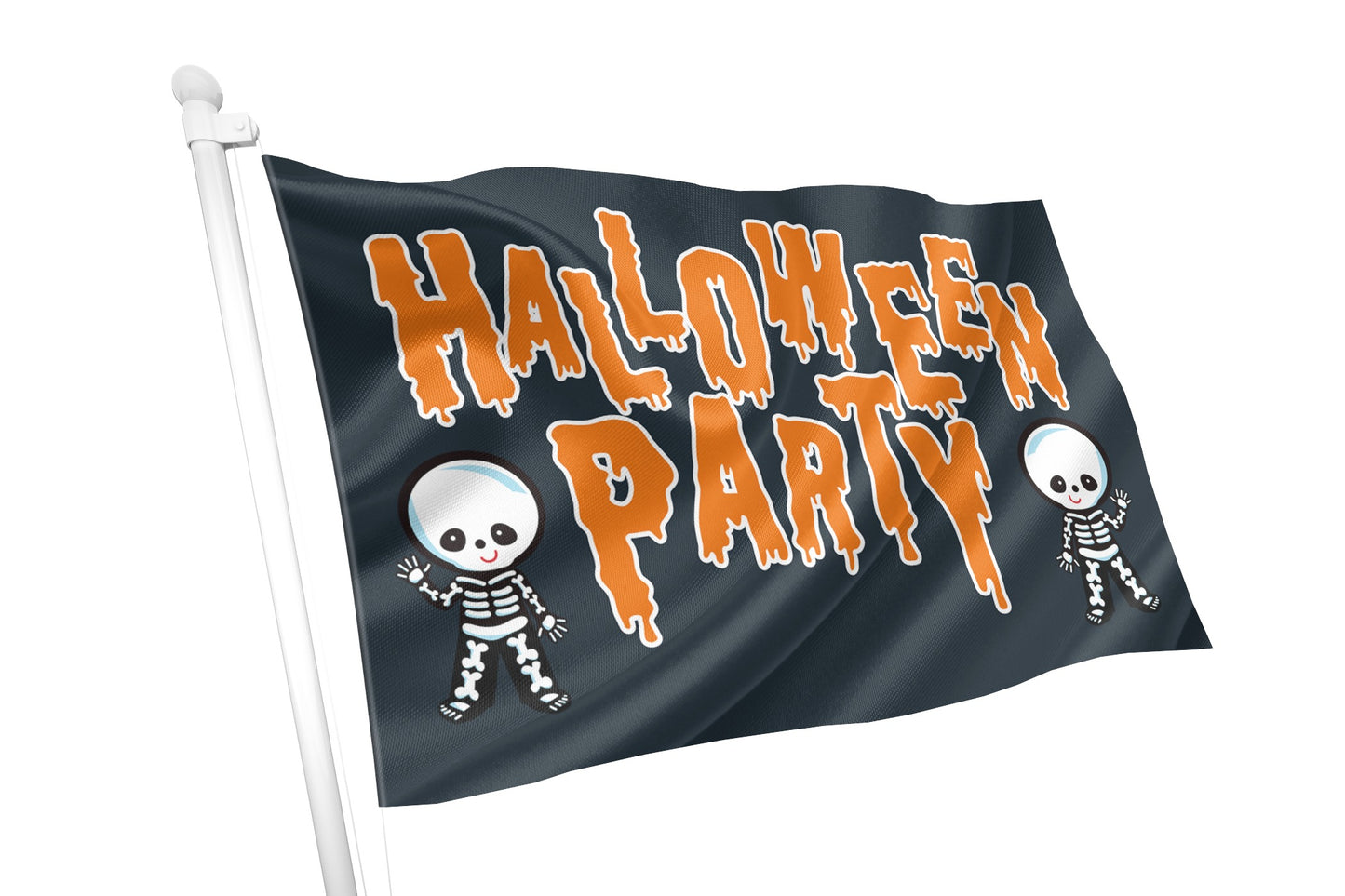 Halloween Party Skeleton Flag