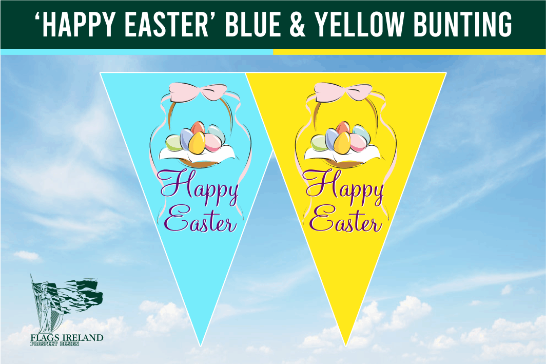 Happy Easter Blue & yellow Bunting