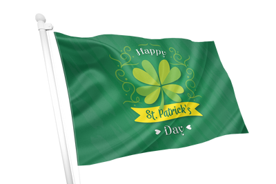 'Happy St. Patrick's Day' Green Shamrock Flag