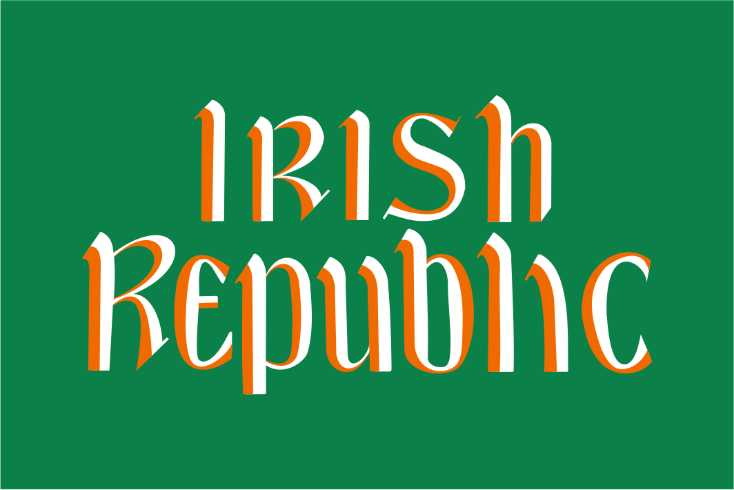 Bandeira de texto da República Irlandesa